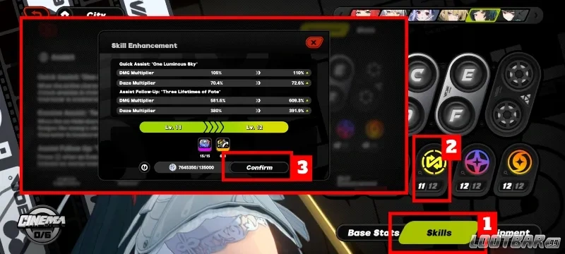 upgrade skill level instructions