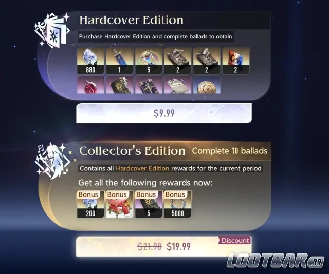 Hardcover vs collector's edition comparison of the Bard's Tome