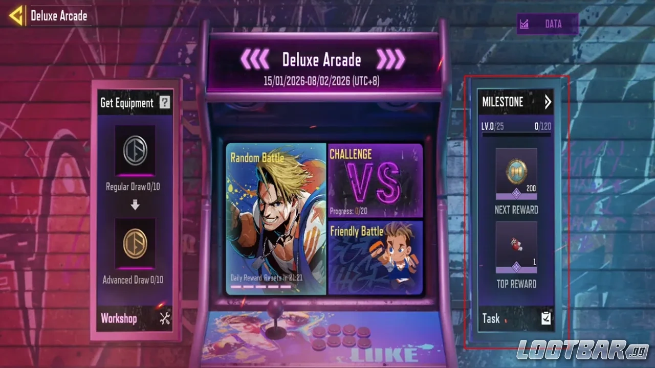 Deluxe Arcade Event Screen