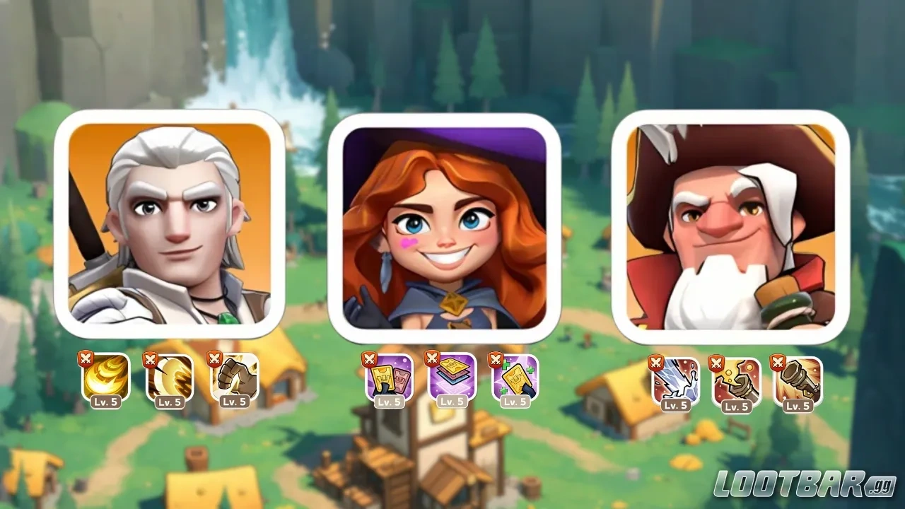 Amadeus, Petra, Marlin Ilustration with their skills