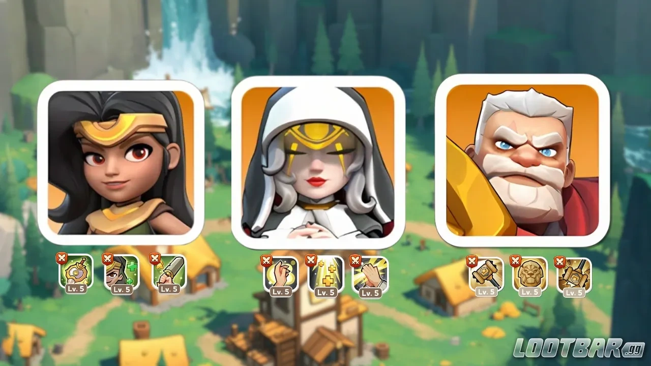 Zoe, Hilde, Eric  Illustration with their skills