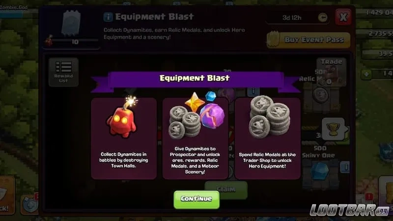 The Equipment Blast event in Clash of Clans