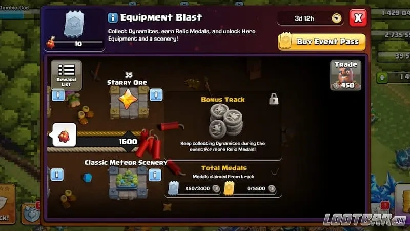 Equipment Blast event progression