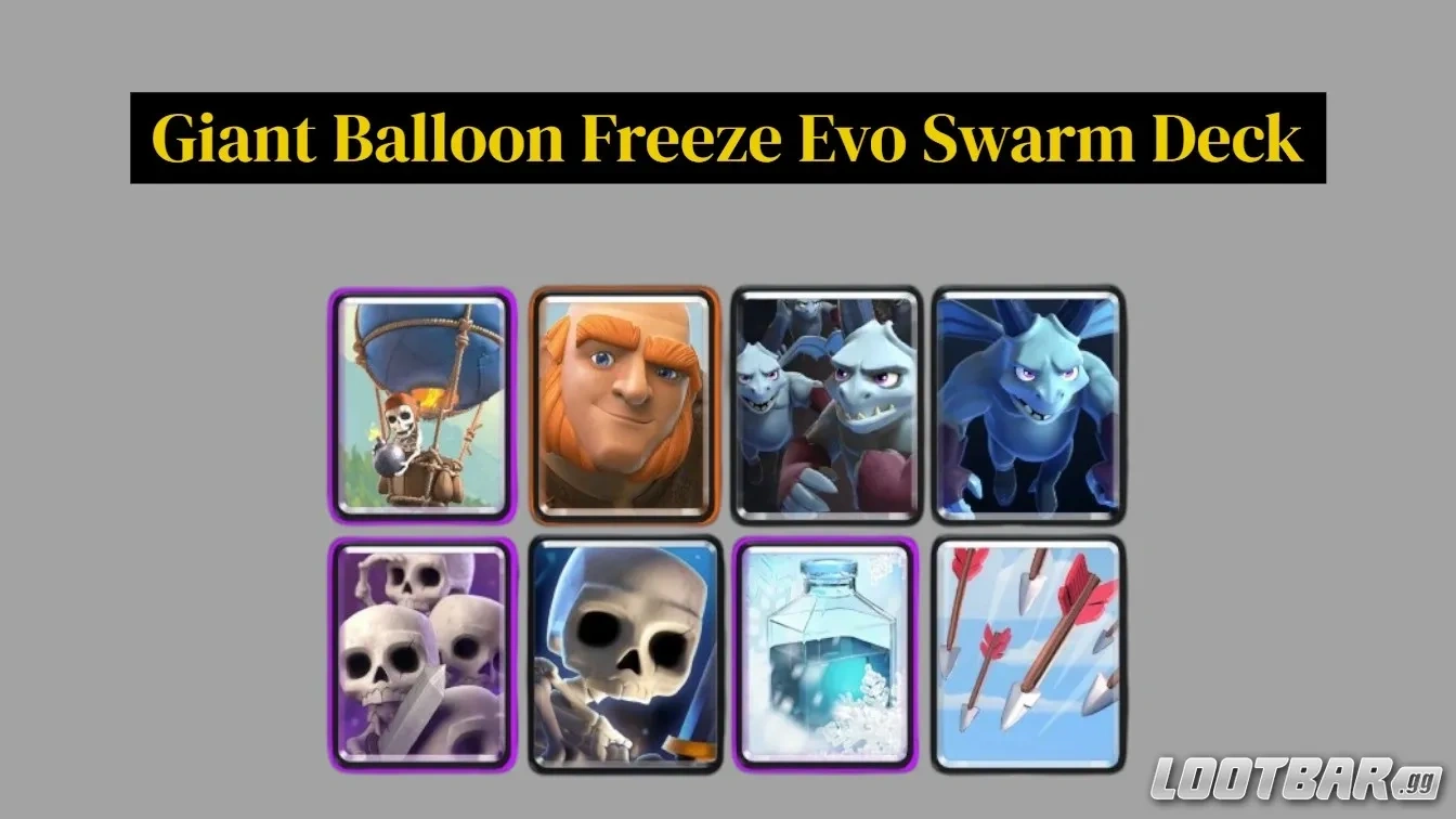 Best Arena 10 Decks - Giant Balloon Freeze Evo Swarm Deck