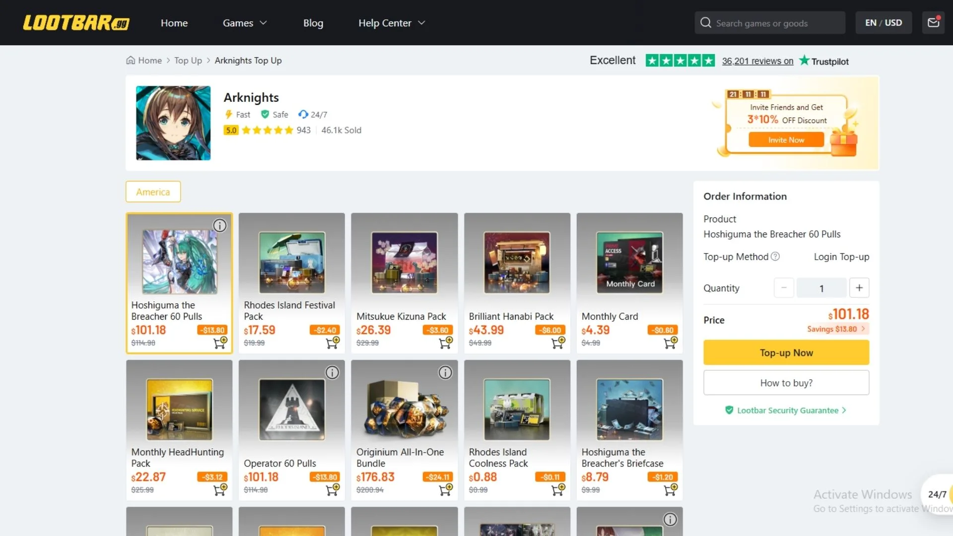  top-ups on Arknights