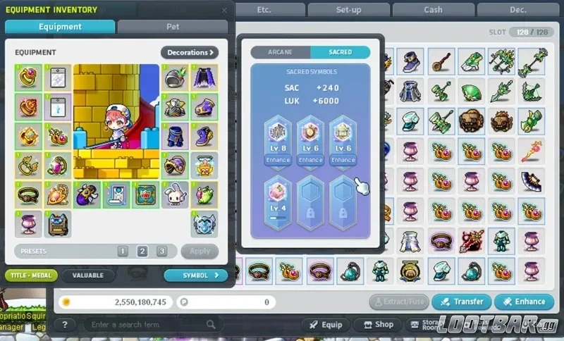 MapleStory Core Farming Buffs Holy Symbol and WAP