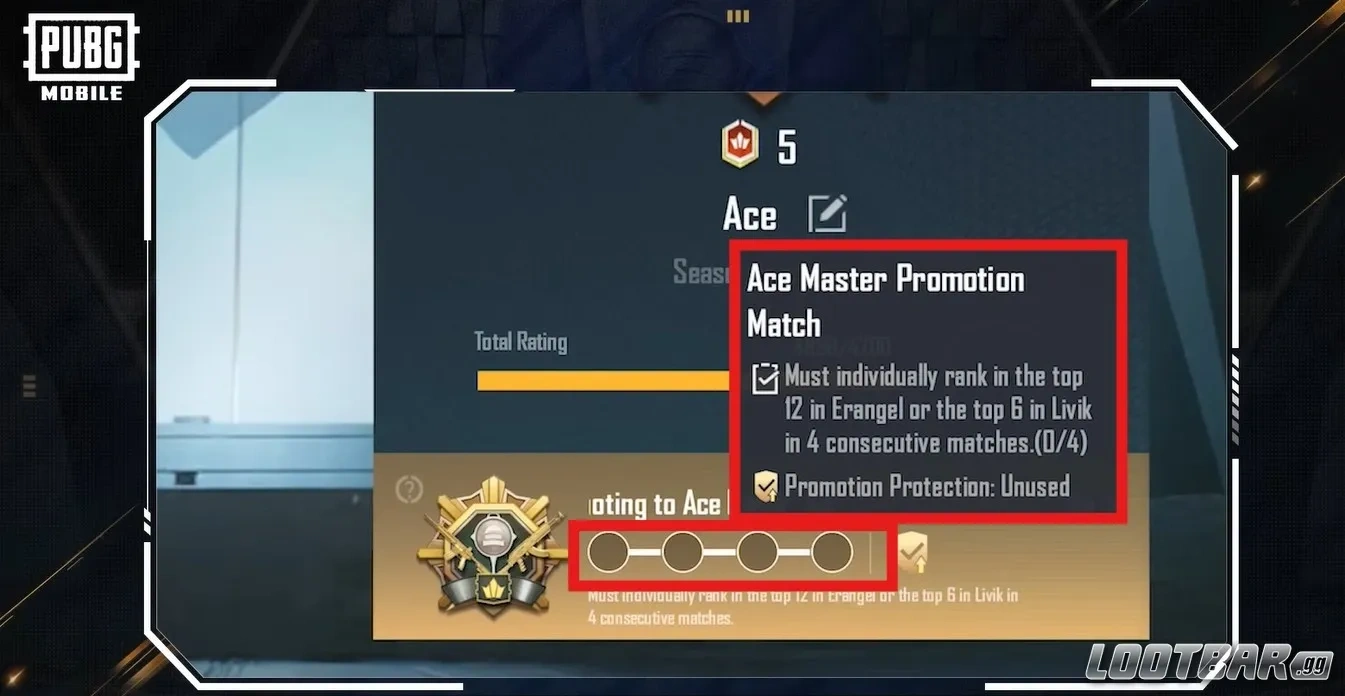 Ace Master promotion match system PUBG  Mobile