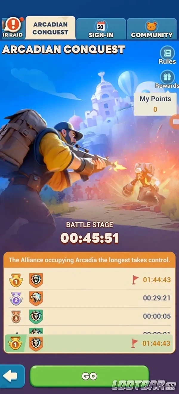 Tiles survive Arcadian Conquest