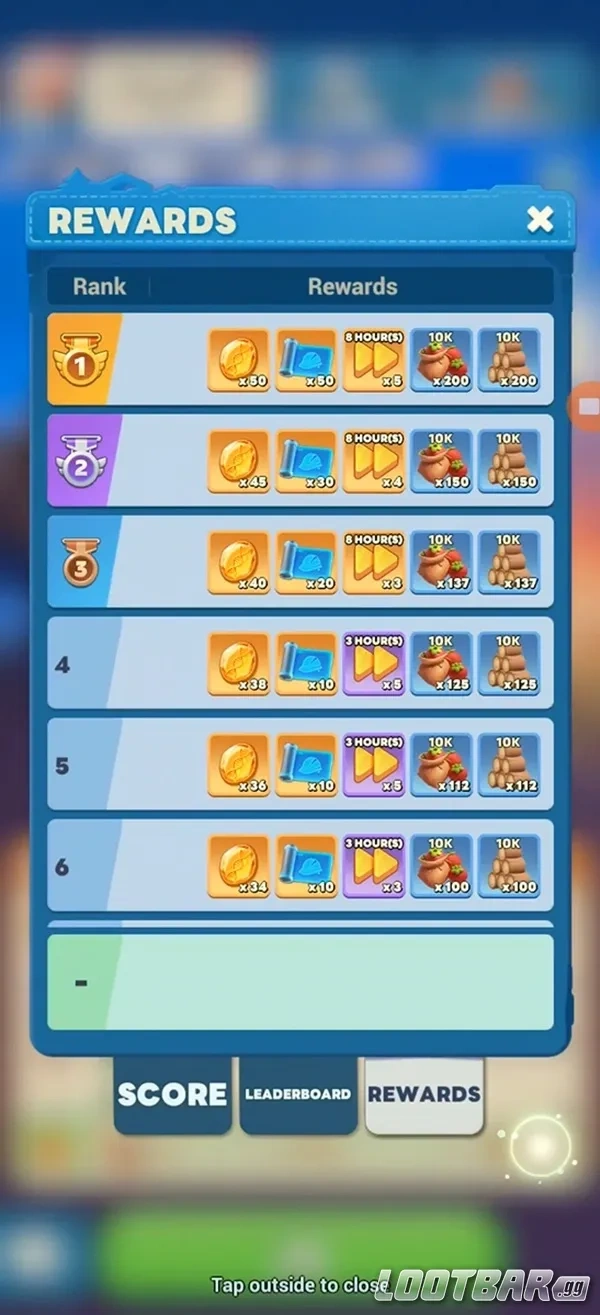 Tiles survive Arcadian Conquest - Rewards