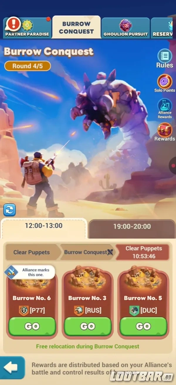 Tiles Survive Burrow Conquest