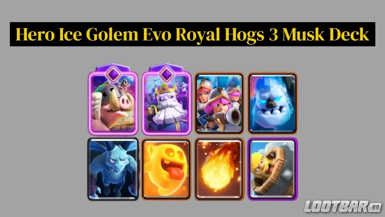 Hero Ice Golem Evo Royal Hogs Three Musketeers Deck