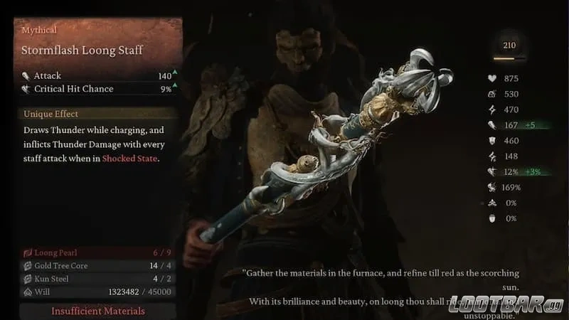 Stormflash Loong Staff in Black Myth Wukong