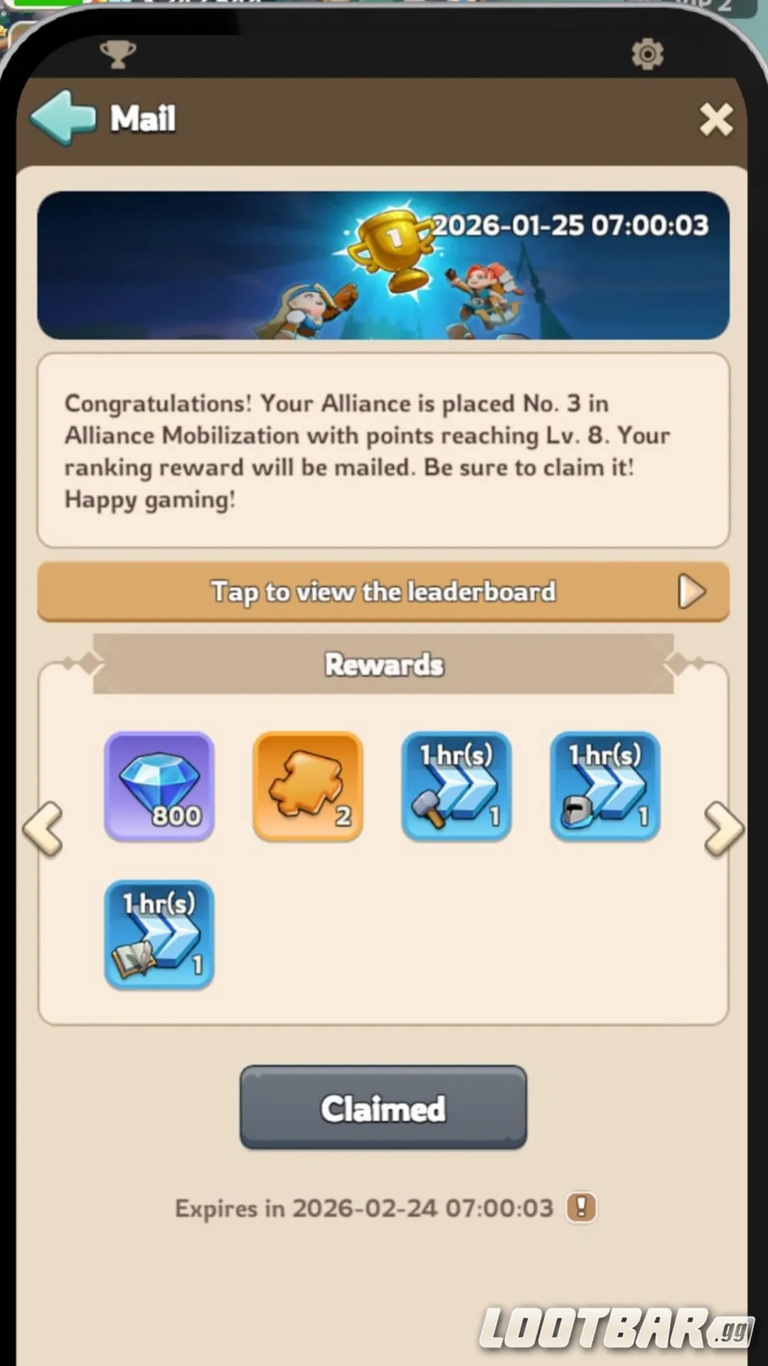  Kingshot Alliance Mobilization Rewards