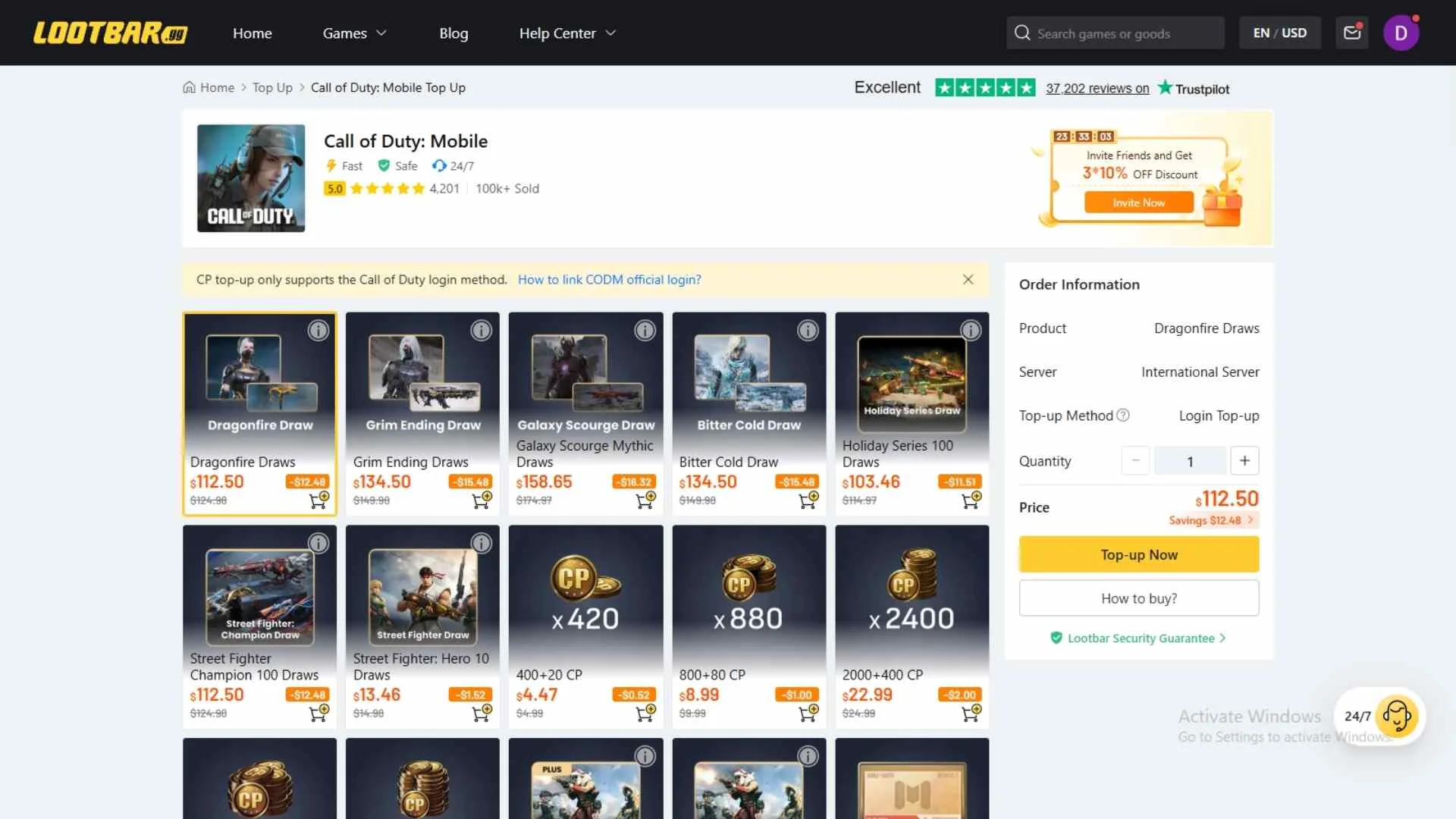 Call of Duty Mobile top-ups 