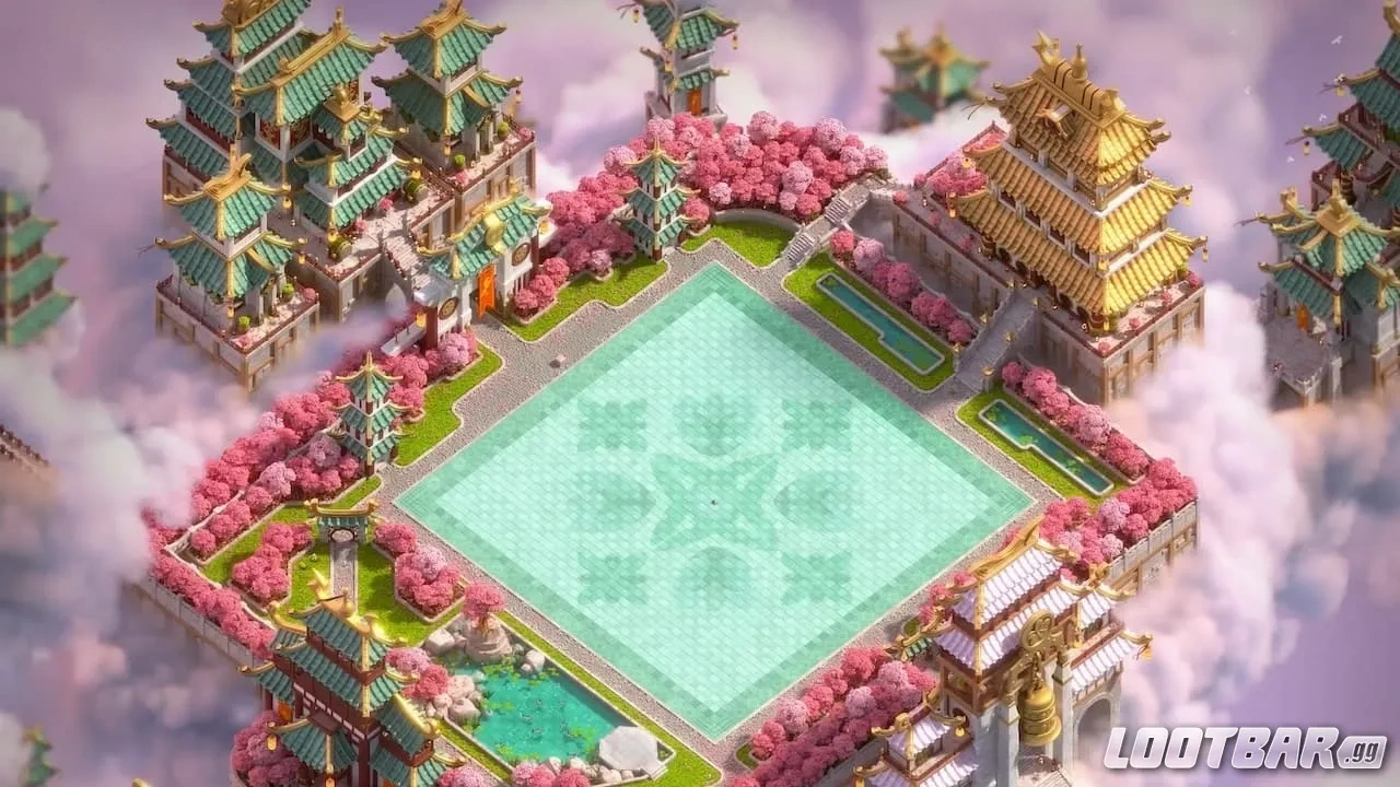 The Year of the Fire Horse scenery in Clash of Clans