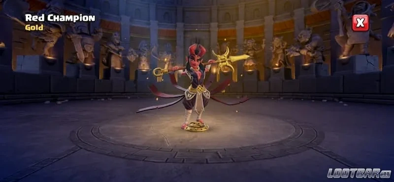 The Red Champion skin in Clash of Clans