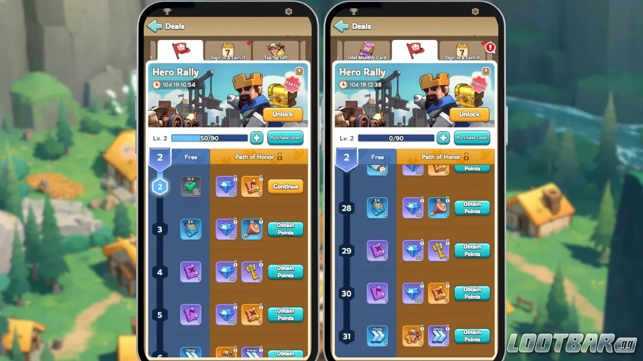 KIngshot Hero Rally Free and Path of Honor 