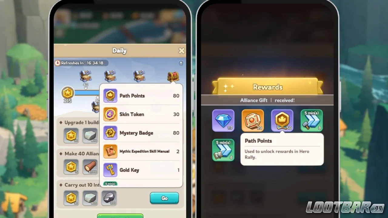 Kingshot Path Points come from daily missions