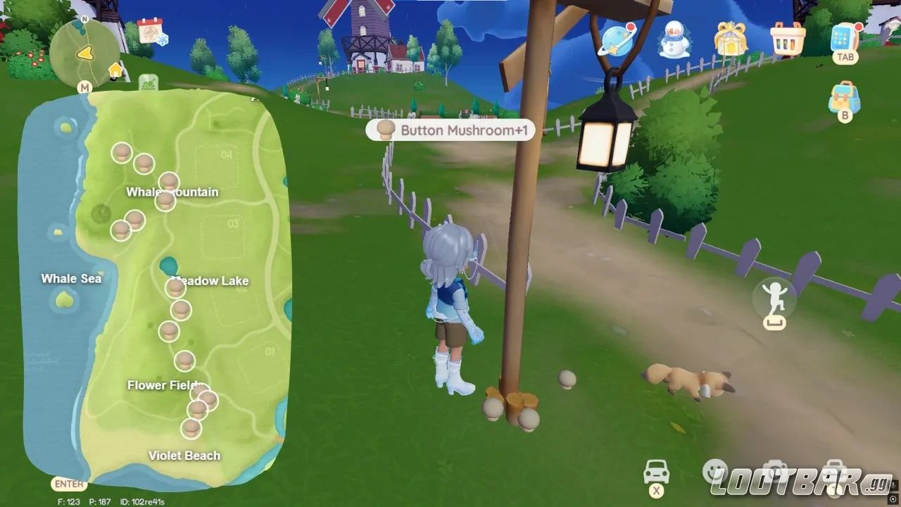 Heartopia Button mushroom Locations