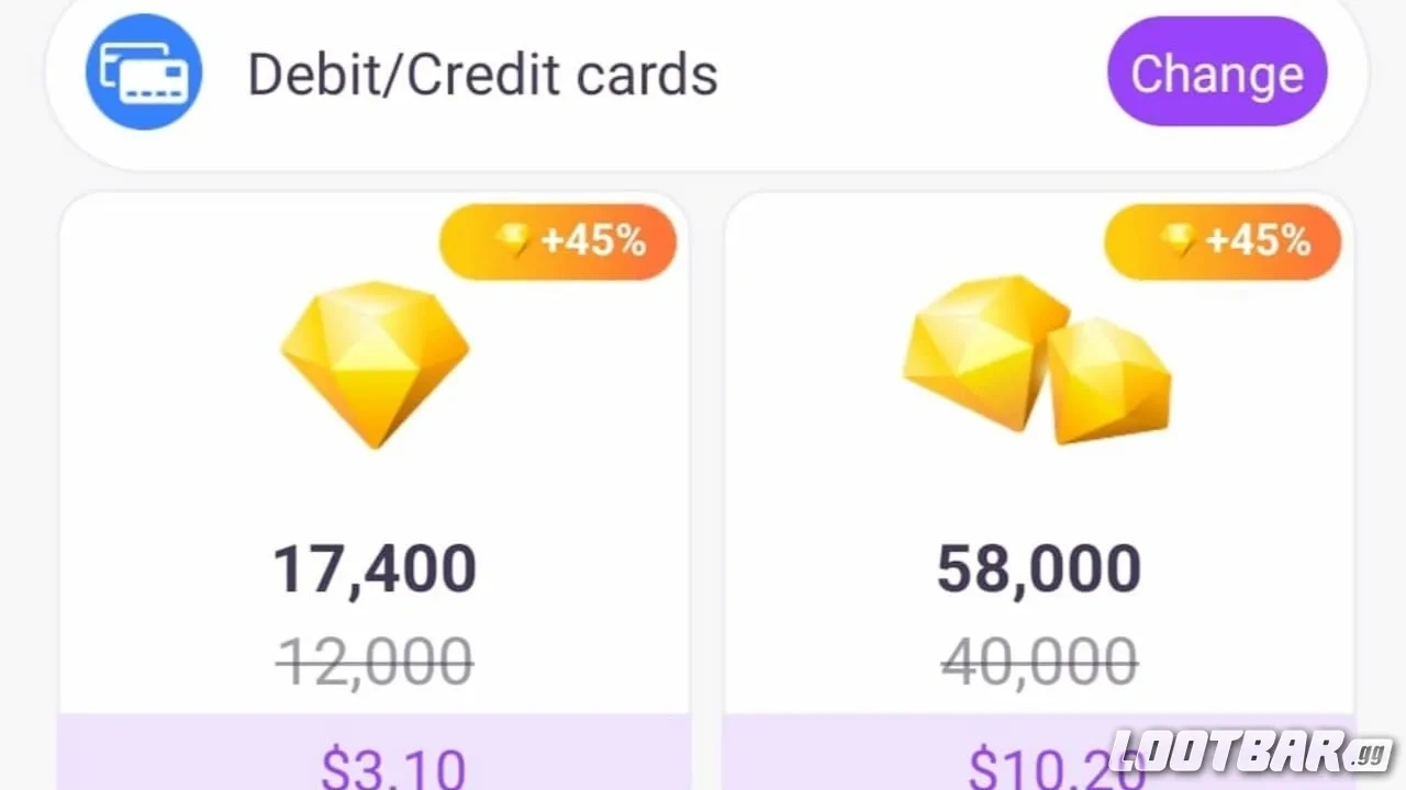 Buying Camet Diamonds from the app