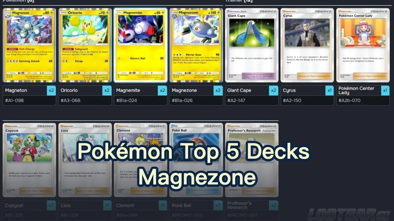Top 5 des decks Magnezone dans Pokémon TCG Pocket