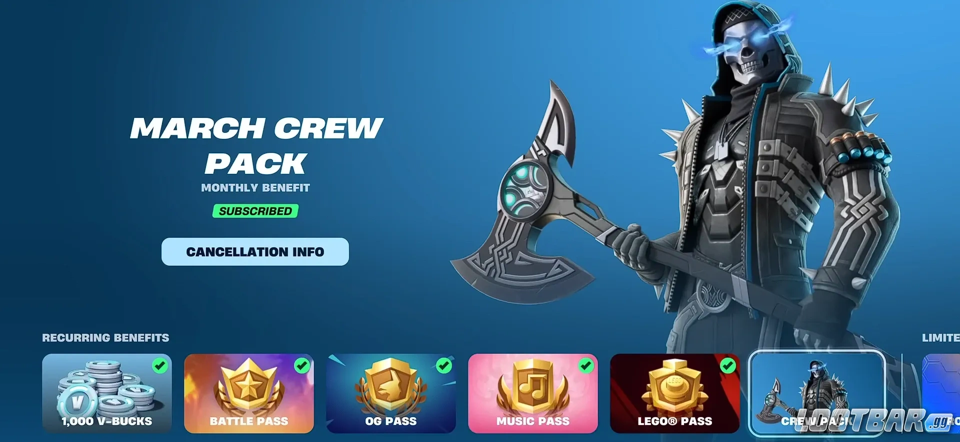 Fortnite Crew Perks overview
