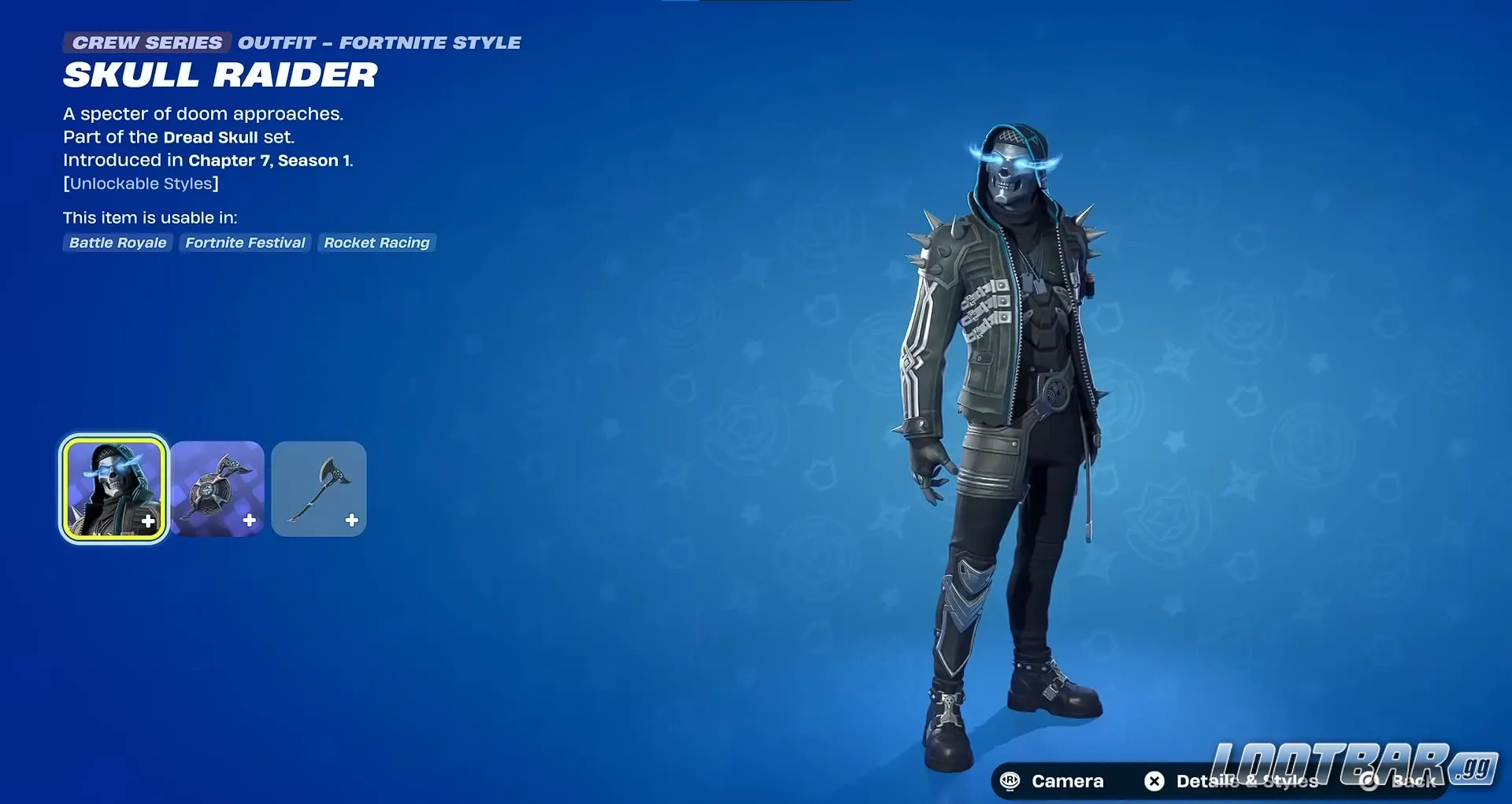 Skull Raider Skin showcased