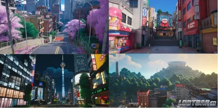 Геймплей города Этеро в Neverness to Everness - большое локальное пространство