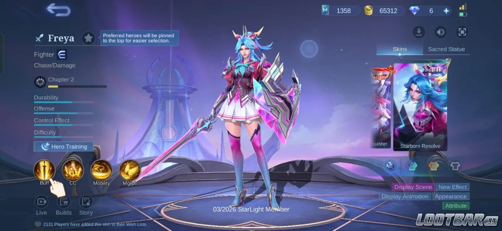 Freya Starlight Member Interface