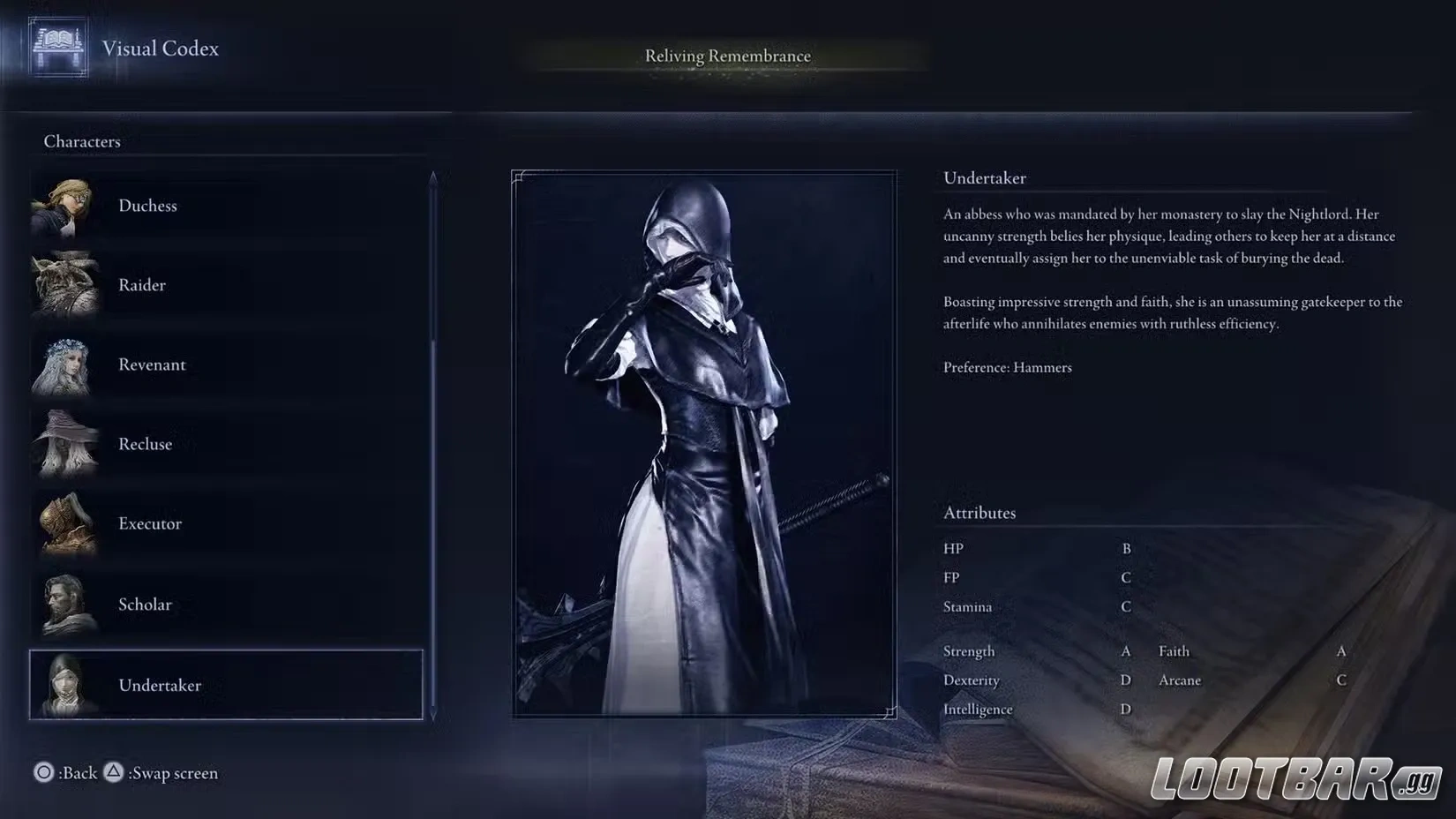 elden ring undertaker stats