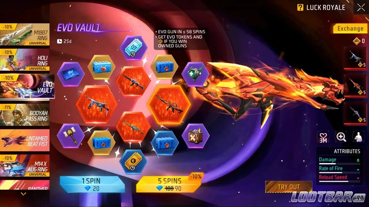 Vault Spins Page In-game