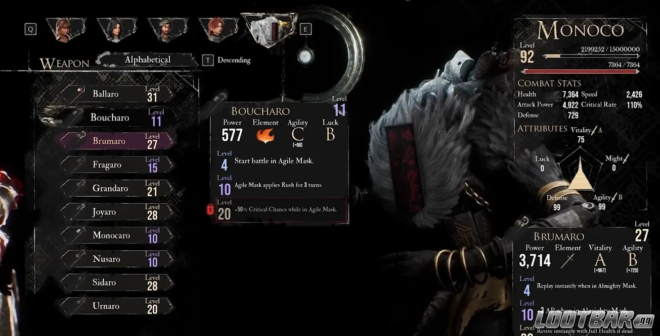 clair obscur expedition 33 monoco weapons