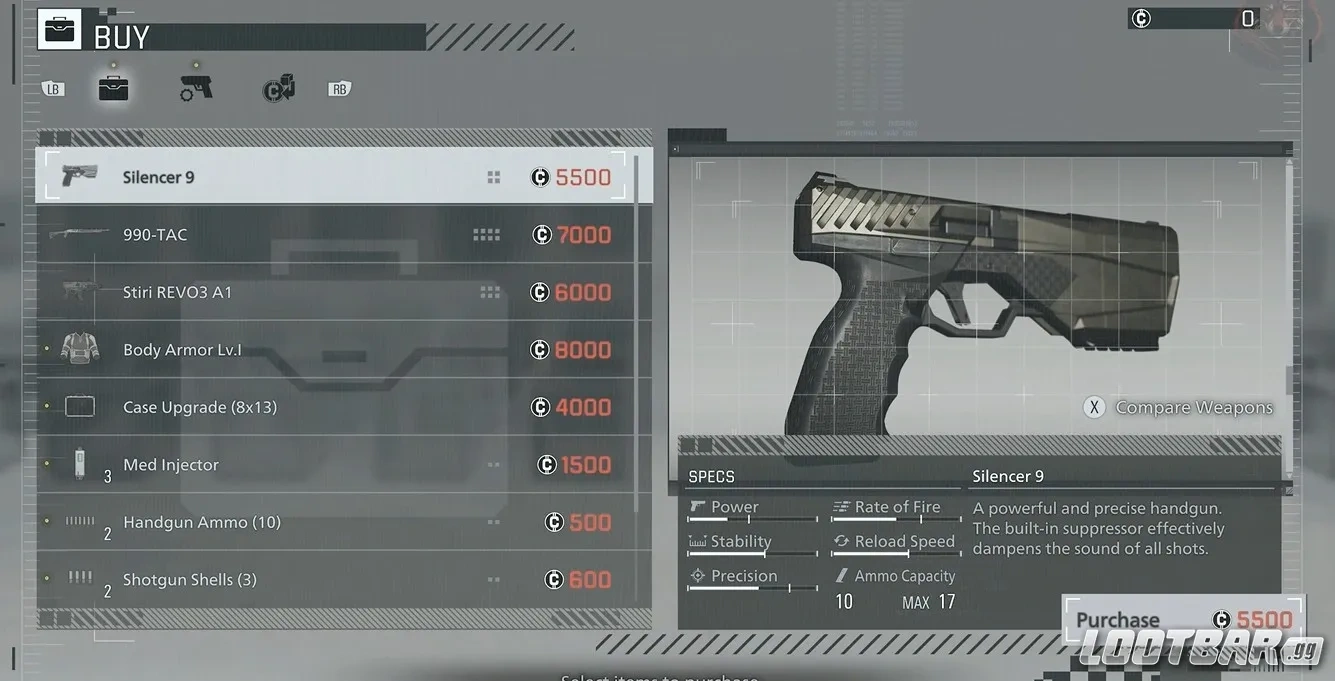 how to upgrade weapons Resident Evil Requiem