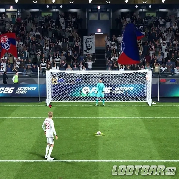 Crouch taking a penalty in FC 26