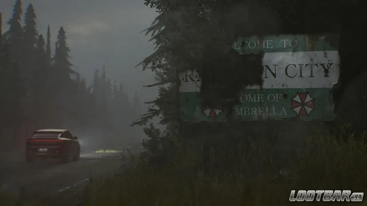 The Racoon City sign in Resident Evil 9