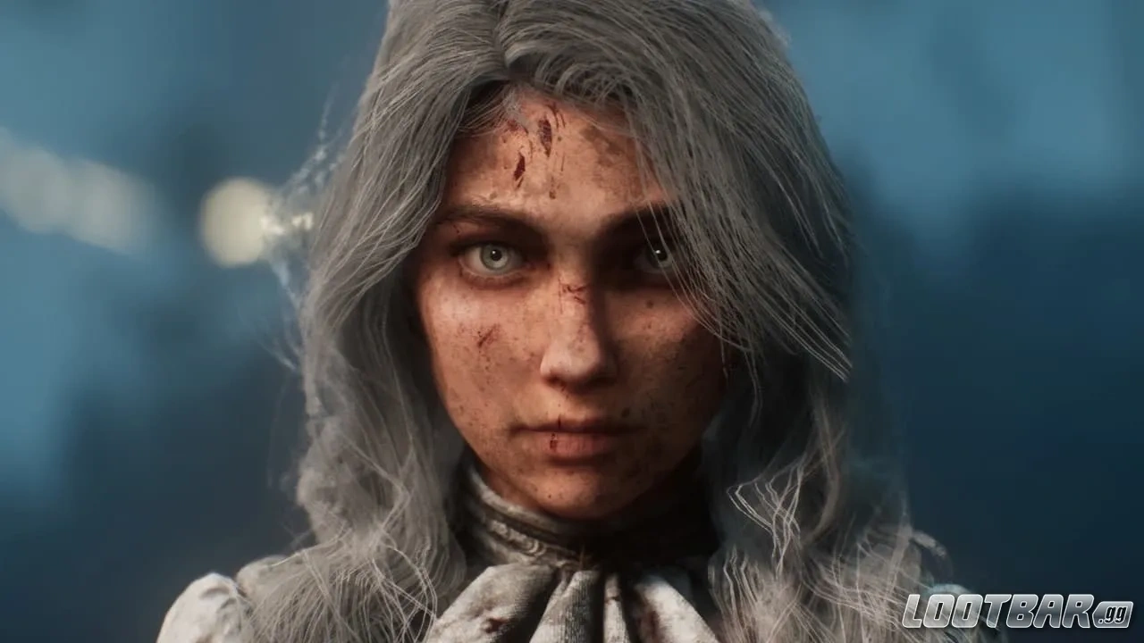 Maelle with white hair in Expediiton 33