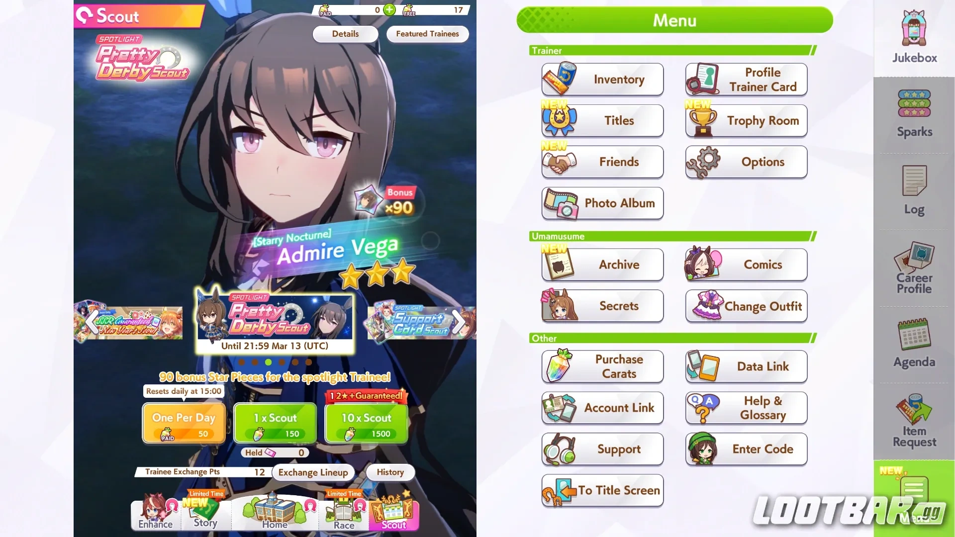 admire vega in-game banner