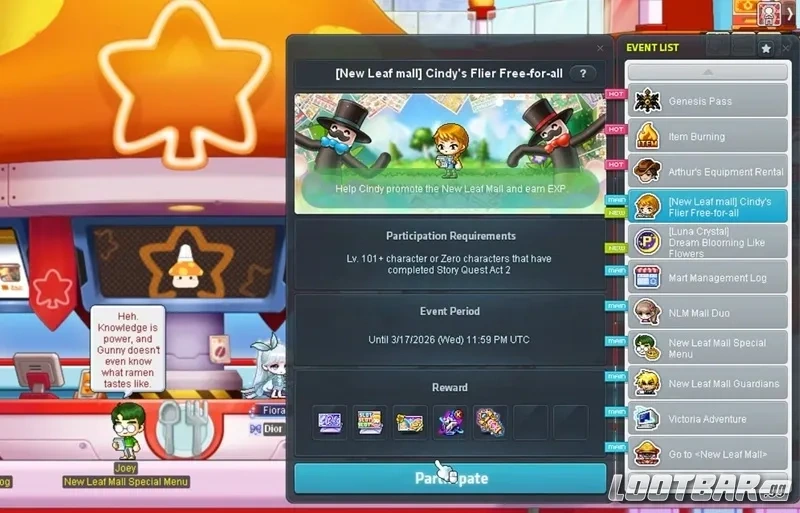 MapleStory NLC Mall Events Starting