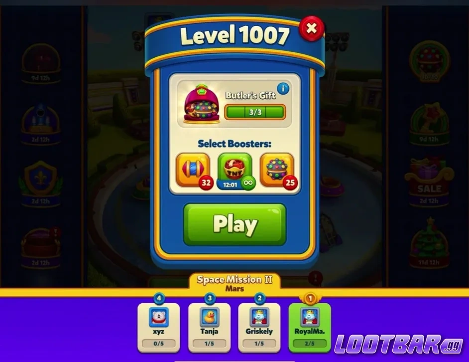 Цели уровня Royal Match Space Mission