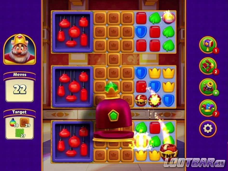 Игровое поле Royal Match Space Mission