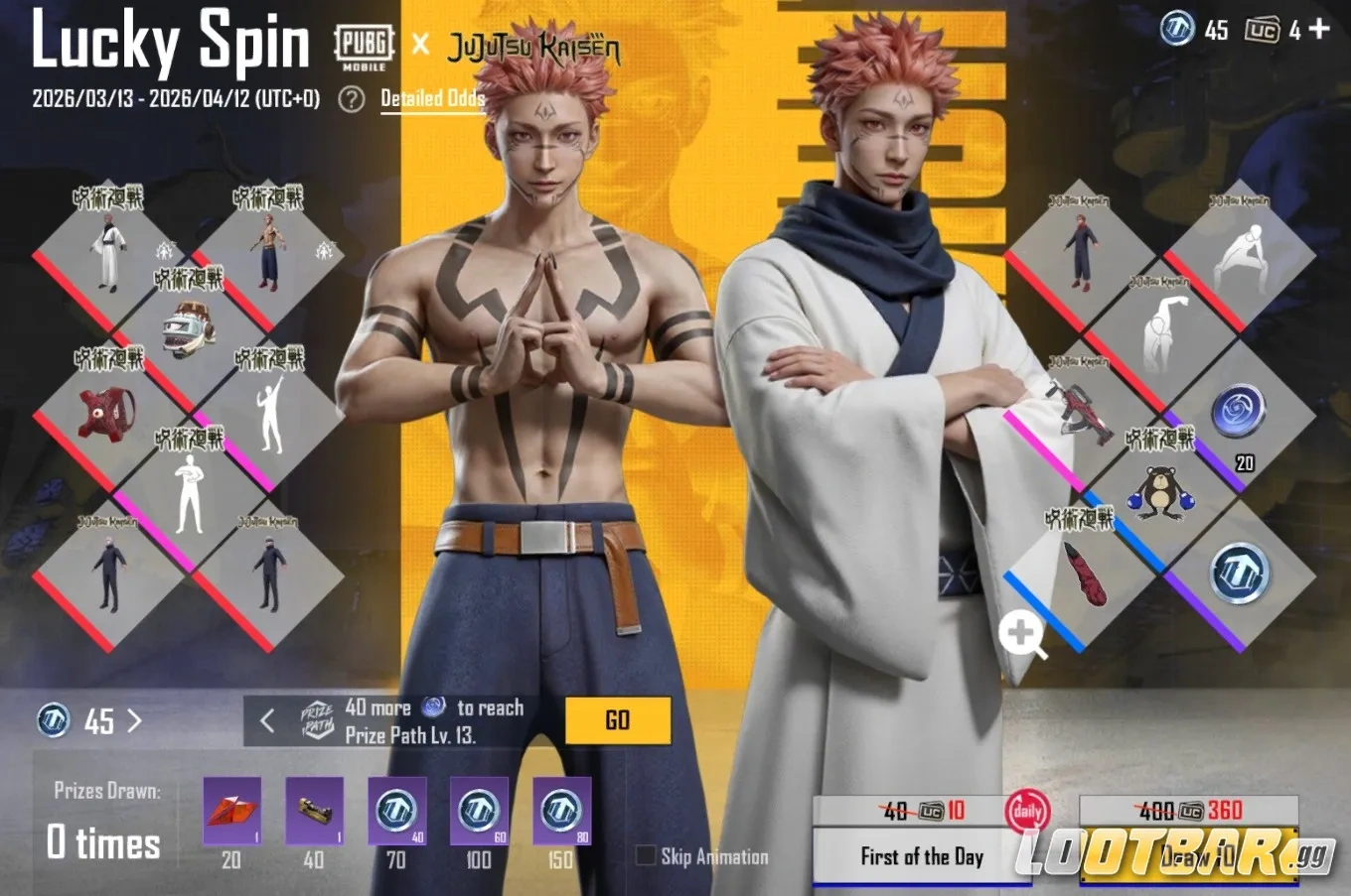 PUBG Mobile x Jujutsu Lucky Spin