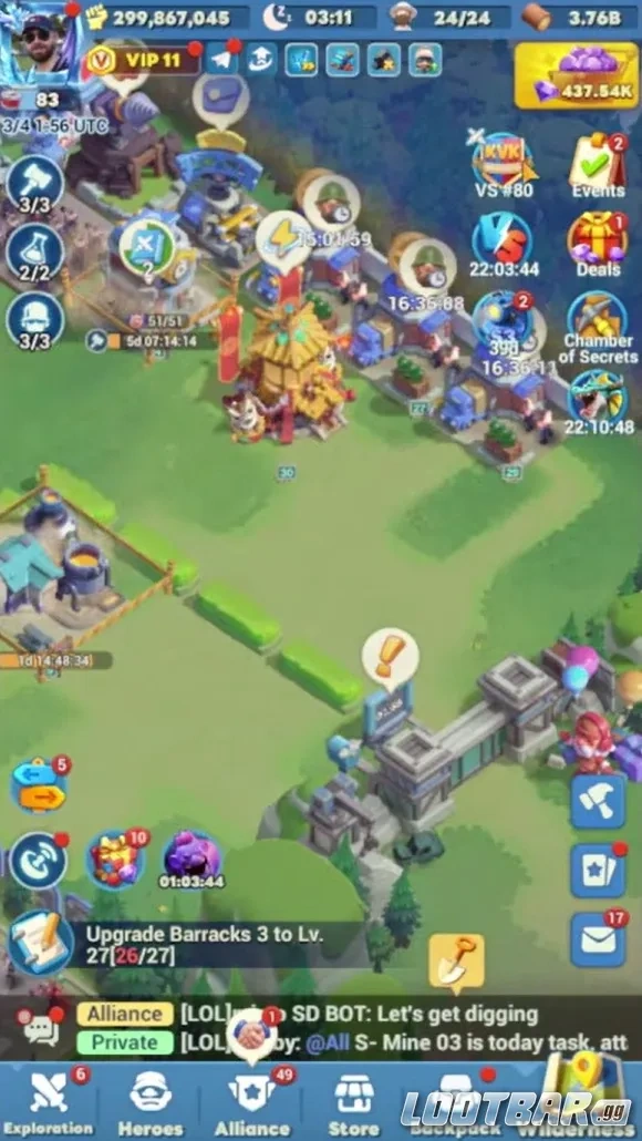 Источник меди - это победы в боях формата KvK в Tiles Survive