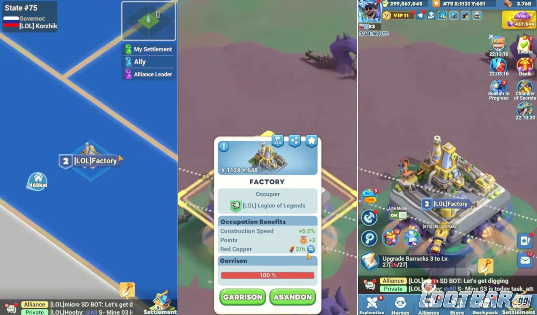 Источник меди -  контроль городов в Tiles Survive