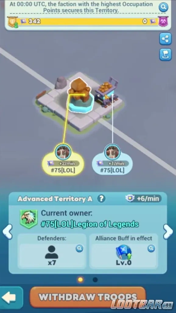 Источник меди -  контроль захват и контроль шахт в Tiles Survive