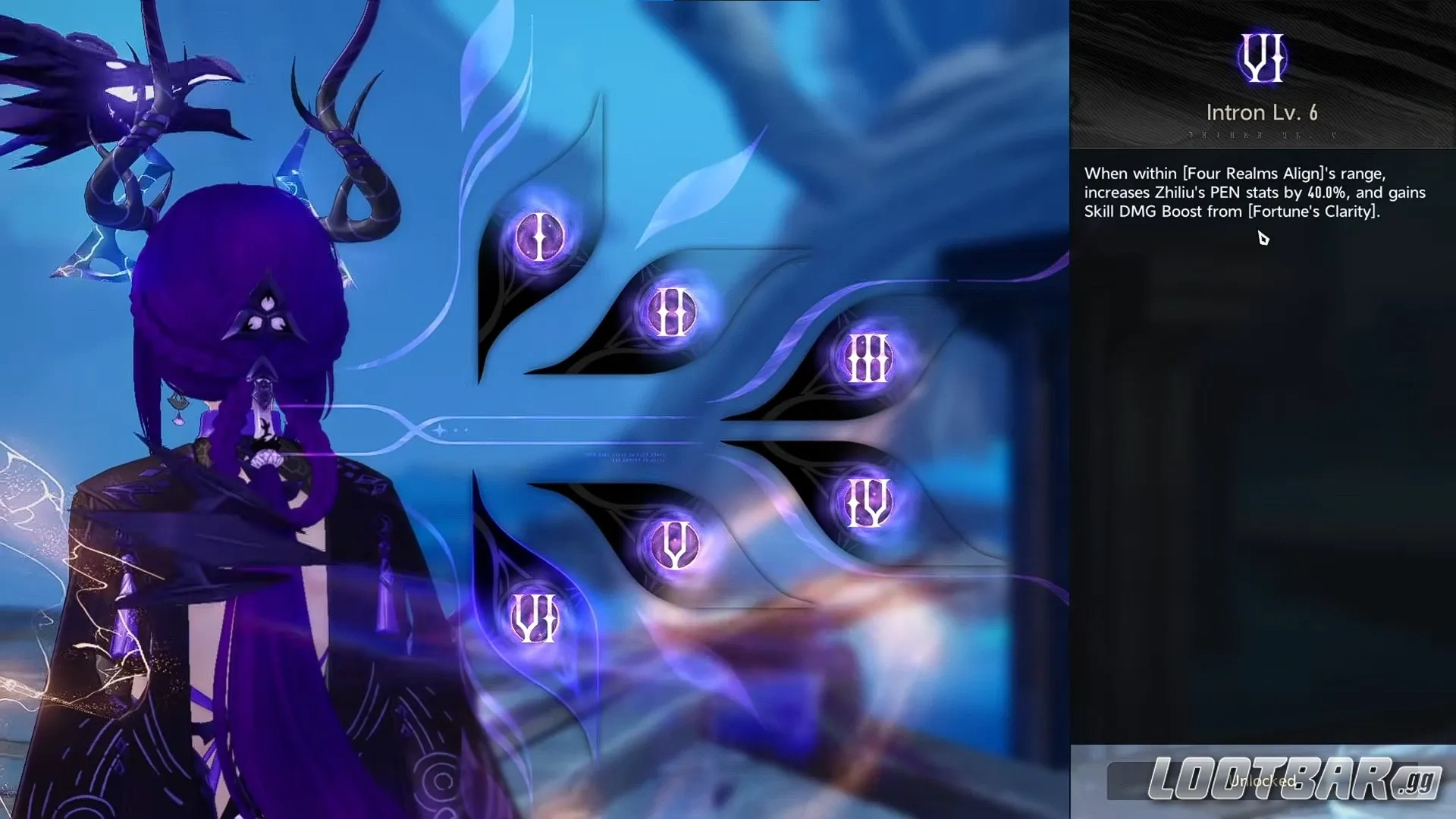 Zhiliu's intron menu in game