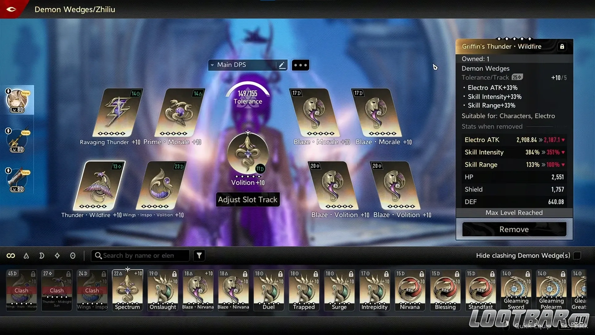 Zhiliu's Demon Wedge loadout in game