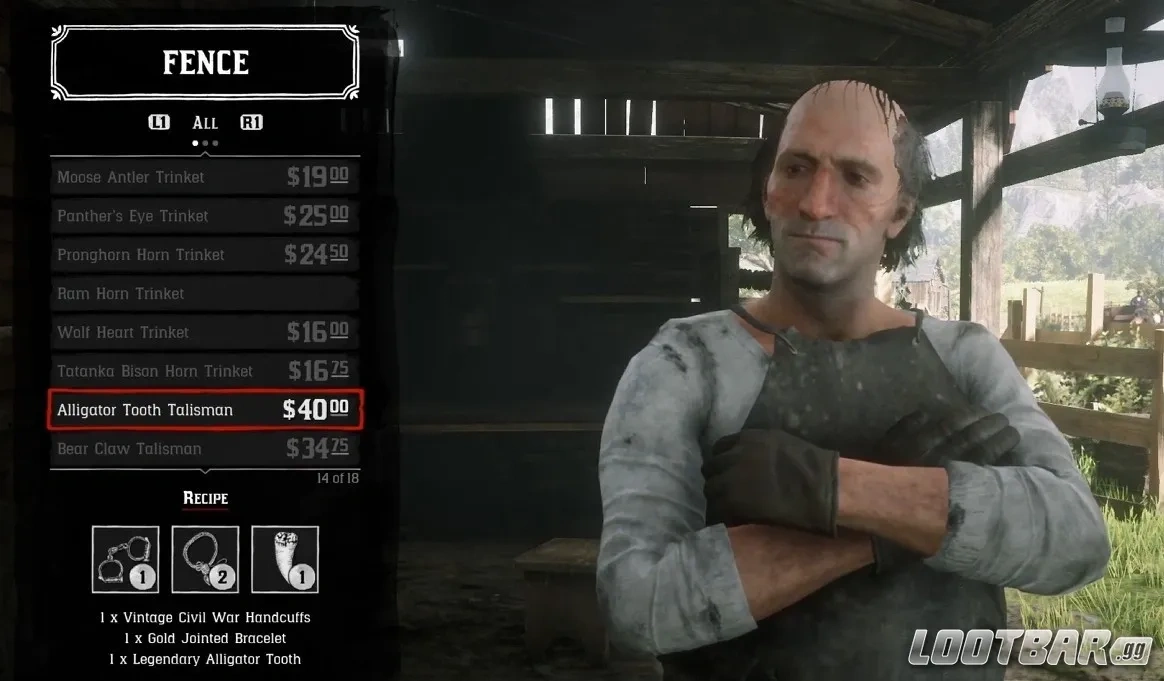 Alligator Tooth Talisman RDR2 Guide