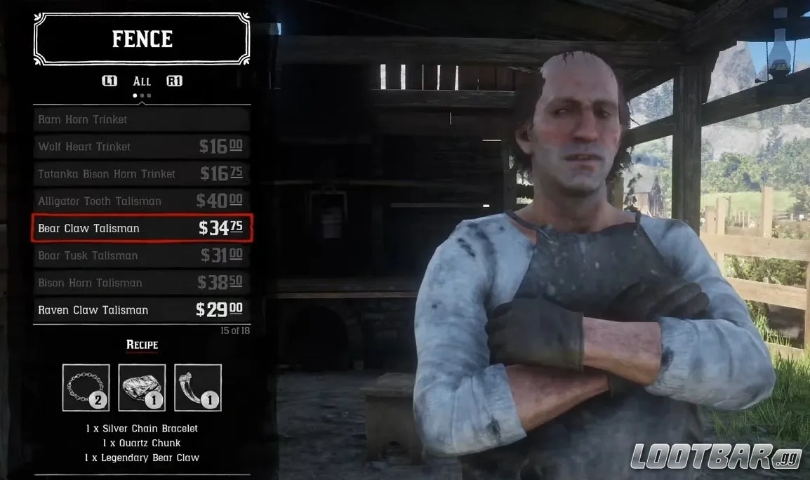 Bear Claw Talisman RDR2 guide