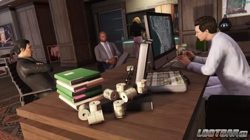Planning a heist in GTA 5 Online.