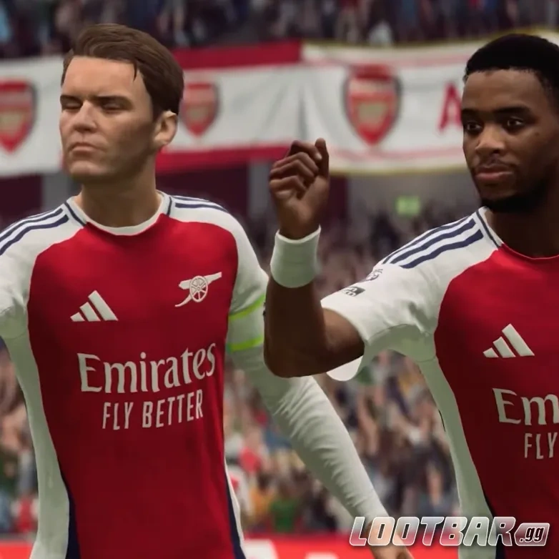 Timber celebrating with Odegaard in FC 26